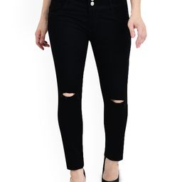 LINARIA Women Classic Slim Fit Slash Knee Jeans-image-94