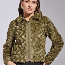 Latin Quarters Women Spread Collar Solid Casual Parka Jacket-picture-4