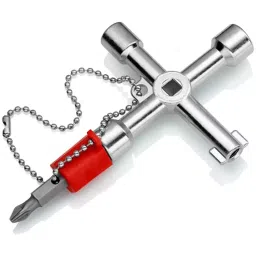 Knipex 00 11 03 Control Cabinet Keys for all standard cabinets and shut-off systems Red and Siler image 2