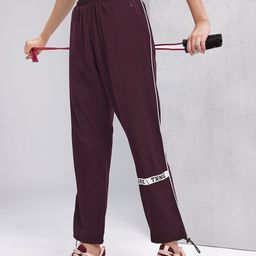 HRX by Hrithik Roshan Women Toggle Hem Contrast Piping Training Track Pants-image-31