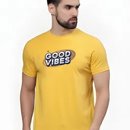 KaamBhari Typography Printed Round Neck Regular Fit Cotton T-shirt-picture-31