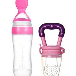 Safe O Kid Veggie Squeezy Spoon and Baby Fruit Nibbler for 0-24 Months (Pink)-image-47