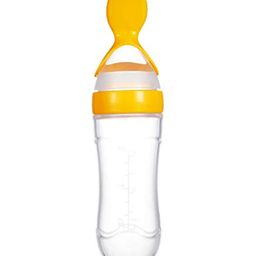 BOXOT IMPEX 90ML Newborn Baby Feeding Bottle Toddler Safe Silicone Squeeze Feeding Spoon Milk Cereal Bottle (color may vary)-26
