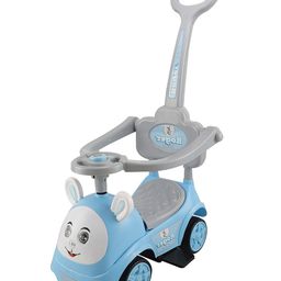JoyRide 3 in 1 Push Car Bunny Roger Rideon with Removable Parental Handle Guardrails Rideons & Wagons Non Battery Operated Ride On - BLUE-10
