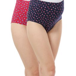 Bella Mama Cotton Elastane High Coverage Panties Pack of 2 (Color & Print May Vary)-image-11
