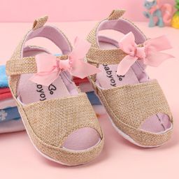 Babyoye Velcro Closure Booties with Bow Applique - Pink-image-46