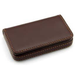 Storite Pocket Sized Stitched PU Leather Credit Debit Business Card Holder Wallet for Men & Women (Coffee Brown)-image-7