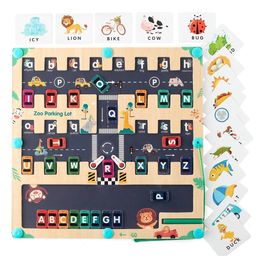 Happy Hues Magnetic Alphabet & Spelling Maze Puzzle- Wooden Fine Motor Skills Toys - Learn ABC & Spellings- Matching Game for Toddlers-Travel Games for Kids- Zoo Theme-2