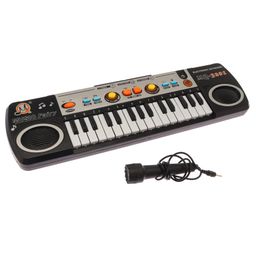 Kiddybuddy 31-Key Piano Keyboard Toy with Recording Microphone - Black & White-image-2
