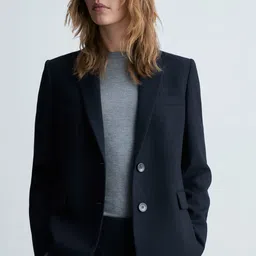 MANGO Pinstripes Single-Breasted Smart Casual Blazer-image-38