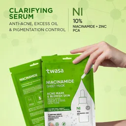 Twasa Set Of 3 Niacinamide Sheet Mask For Acne - 20 g Each image 4