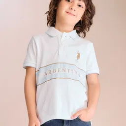 U.S. Polo Assn. Kids Boys Typography Printed Polo Collar Pure Cotton T-shirt-picture-19