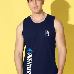 SLOWLORIS Printed Super Combed Cotton Gym Vest VSL26 ADV NAVY-image-42