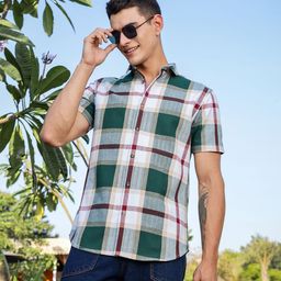 Mast & Harbour Men Tartan Checks Checked Premium Regular Fit Casual Shirt-image-65