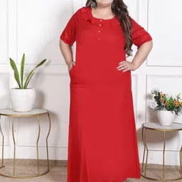 Swasti Women Plus Size Ruffles Detail A-Line Maxi Dress-image-15