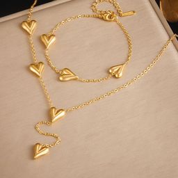 Designs & You Stainless Steel Gold-Plated Jewellery Set-picture-8