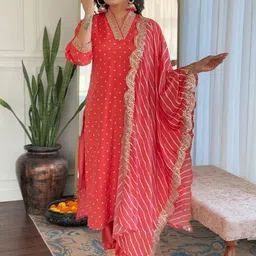 THE52 Women Printed Regular Kurta with Trousers & With Dupatta-9