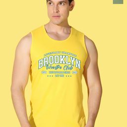WOOSTRO Pack Of 2 Printed Ultra-Soft Gym Vests VWS26(ALONE LGTGREEN)(BKLN YELLOW)-image-94