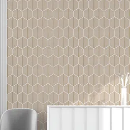 Wallmonks Brown & White 3D Geometric Printed Self Adhesive Wallpaper 14.5 sq.ft-33
