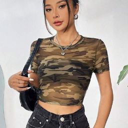 Moda Rapido Print Crop Top-image-64