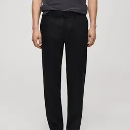 MANGO MAN Pure Linen Slim Fit Trousers-image-95
