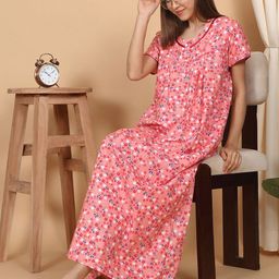 SAANJ Women Printed Maxi Nightdress-picture-52