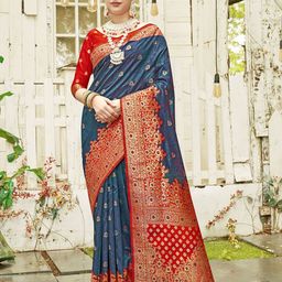 Anouk Rustic Ethnic Motifs Zari Kanjeevaram Saree-picture-1