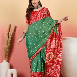 Sangria Bandhani	Printed Saree With Blouse-image-54