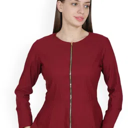 Moda Rapido Women Round Neck Zipper Top-picture-48