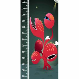 WENS Removable Height Measurement Wall Sticker Monster Print - Red-image-96