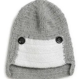 MayRa Knits Hand Knitted Button Detailing Cap - Grey-picture-37