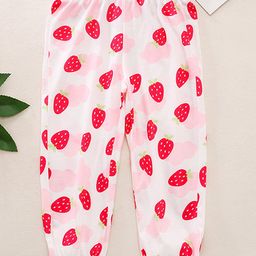 Kookie Kids Full Length Harem Pant Strawberry Print - Pink-image-52