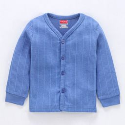 Babyhug Full Sleeves Thermal Vest Solid - Blue-image-52