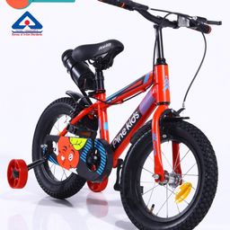Pine Kids 14 Inch Rubber Air Tyres 99% Assembled Bicycle For Boys & Girls With Training Wheels  - Red-13