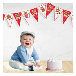 Untumble Teddy Themed Birthday Banner Red - Length 304 cm-image-33