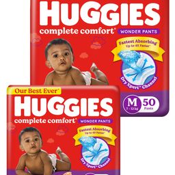 Huggies Complete Comfort Wonder Pants, Medium (M) Size Baby Diaper Pants with 5 in 1 Comfort - 50 Pieces & Huggies Complete Comfort Wonder Pants Medium Size Baby Diaper Pants - 34 Pants-image-99