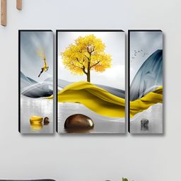 Myntra Elegant Homes White & Gold-Toned 3 Pieces Tree Floral & Botanical Wall Art-image-37