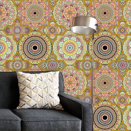 ArtzFolio Printed UV-Resistant Anti-Bacterial Vintage Arabic Indian Motifs Peel & Stick Wallpaper-image-75