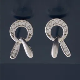 Kushal's Fashion Jewellery 92.5 Pure Silver Rhodium Plated Cubic Zirconia Classic Studs-picture-13