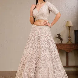Koskii Embellished Beads and Stones Ready to Wear Lehenga & Blouse With Dupatta-picture-10