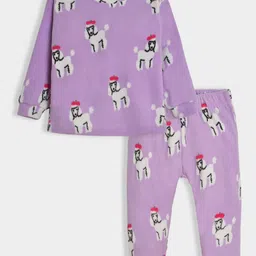 MiArcus Girls Printed Round Neck Top with Pyjamas-29