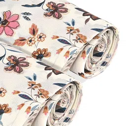 Kuber Industries Cream-Coloured & Brown 2 Pieces Printed Shelf Liner Organisers-17