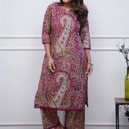 KALINI Women Paisley Printed Regular Straight Kurta Sets-picture-12