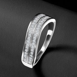 Peora Sterling Silver Rhodium-Plated Cubic Zirconia Studded Finger Ring-image-70