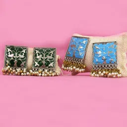 FIMBUL Set Of 2 Square Shaped Drop Earrings image 4