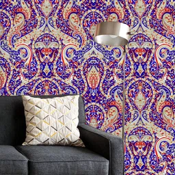 ArtzFolio Printed UV-Resistant Anti-Bacterial Floral Paisley Pattern Peel & Stick Wallpaper-image-62