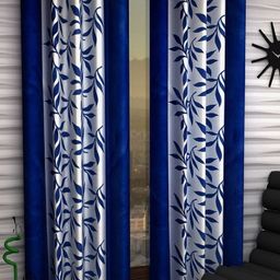 BELLA TRUE Blue & White 2 Pieces Floral Door Curtains-image-64