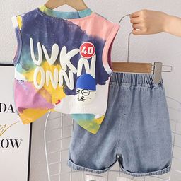 INCLUD Boys Dyed Sleeveless T-shirt With Shorts-image-72