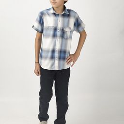 BEARSOUL Boys Tartan Checked Spread Collar Cotton Casual Shirt-image-91