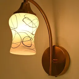 1ST TIME Black & White Printed Glass Traditional Cylinder Shaped Wall Lamp-picture-11